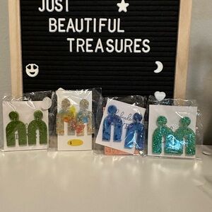 Colorful Glitter Earrings Set